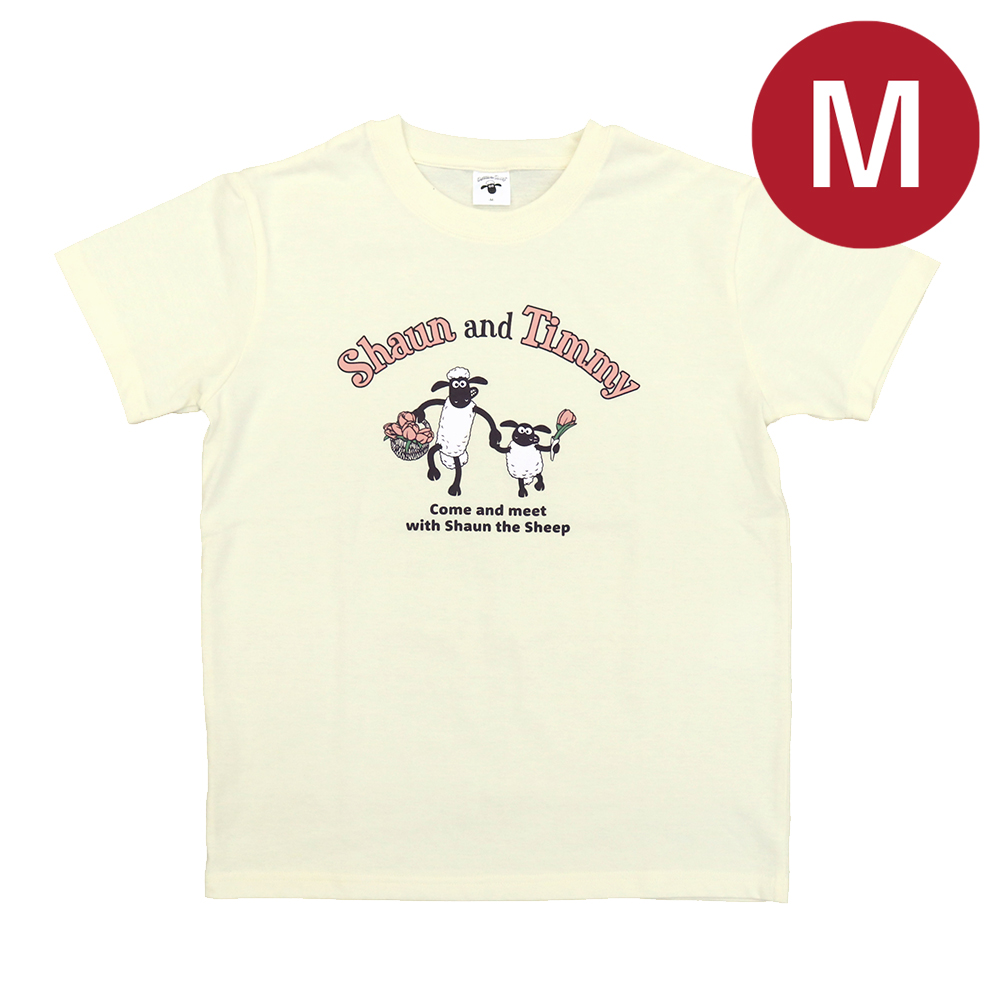 tシャツ Shaun the Sheep/ひつじのショーン 「Shaun the Sheep」フロントロゴプリントTシャツ/ひつじのショーン レディー HS-WTN0008-WH.jpg